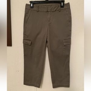 Ann Taylor Signature Brown Crop Cargo Capri Pants Womens Size 2